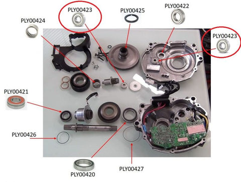 Cojinete eje motor eléctrico Yamaha PW Series
